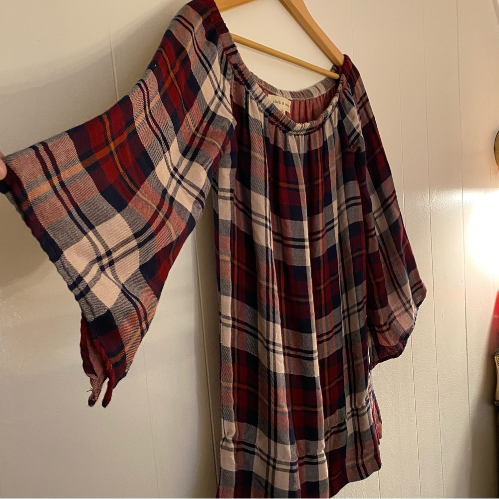 Cloth & Stone Anthropologie Womens Plaid Top Size MEDIUM